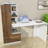Domingos Bureau | 100% MELAMINE | Wit, Walnoot