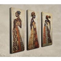 Symphony Decoratief canvas schilderij (3 stuks) | Houten lijst | 66 x 70 cm