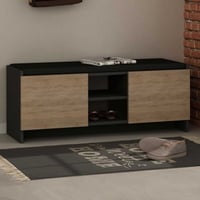 Zulla Schoenenkast | 100% MELAMINE | Antraciet, Eiken