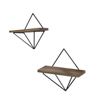 Wr046 Decoratieve houten wandplank | 100% sparrenhout | Walnoot, zwart