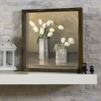 Evila Originals Decoratief ingelijst MDF schilderij | Lijst van grenenhout | 34 x 34 cm