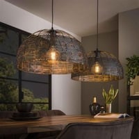 Hanglamp Amory voor 2 lichtbronnen-bruin/zwart
