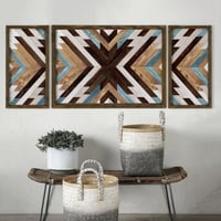 Evila Originals Decoratief ingelijst MDF schilderij | Lijst van grenenhout | 70 x 50 cm & 25 x 50 cm