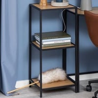 Rek Dover 37cm, 2 legplanken - zwart/wilde eik