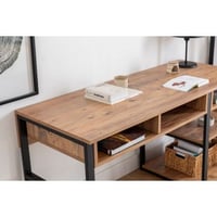 Emro Bureau | 100% MELAMINE | Walnoot, Zwart