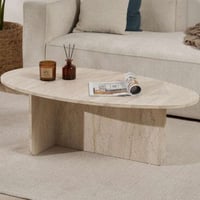Salontafel Orba - 100% MELAMINE - Travertijn - 40 x 65 x 120 cm