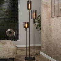 Vloerlamp&#x20;Sepiora&#x20;-&#x20;&#xD8;33x165cm&#x20;-&#x20;3&#x20;lampen&#x20;-&#x20;glas&#x20;&amp;&#x20;metaal&#x20;-&#x20;bruin