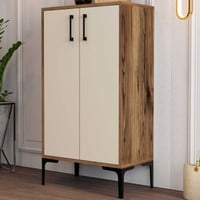 Prag Schoenenkast | 100% MELAMINE | Walnoot, Crème