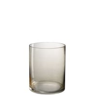 Windlicht wls rond glas beige