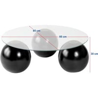 Salontafel Miro - 100% TEMPERED GLASS - Zwart - 30 x 85 x 85 cm