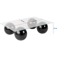 Salontafel Sera - 100% TEMPERED GLASS - Zwart - 30 x 75 x 110 cm