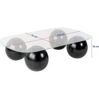 Salontafel Evara - 100% TEMPERED GLASS - Zwart - 30 x 75 x 118 cm