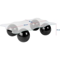 Salontafel Noxa - 100% TEMPERED GLASS - Zwart - 30 x 80 x 120 cm