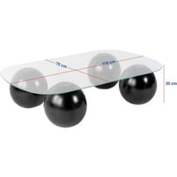 Salontafel Evara - 100% TEMPERED GLASS - Walnoot - 30 x 75 x 118 cm