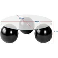 Salontafel Miro - 100% TEMPERED GLASS - Walnoot - 30 x 85 x 85 cm