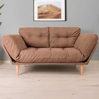 Nina 3-zits slaapbank | Metalen frame | Lichtbruin