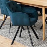 Draaibare eetkamerstoel Levon - donkerblauw