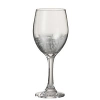 Drinkglas op voet wijn raster glas zilver/transparant