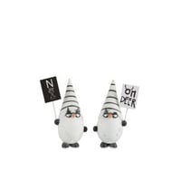 Kerstman+plakkaat poly zwart/wit small assortiment van 2