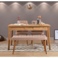 Costa Tafel- en stoelenset (4 stuks) | 100% MELAMINE | Atlantische den, steen