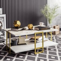Elegante Marmeren Patroon Salontafel | 100% Melamine Gecoat | 18mm Dikte