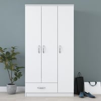 Stevige witte kledingkast met lade en planken