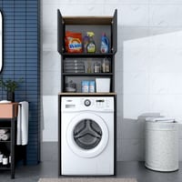 KD101 Wasmachinekast | 100% MELAMINE | Walnoot, Antraciet