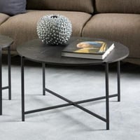 Salontafel Lamoine - Ø70x42 cm - zwart marmer