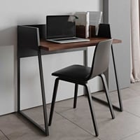 Bureau Volta 90cm - zwart/walnoot