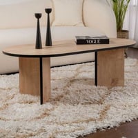 Ovale salontafel Sable - 119x60x40cm - eikdecor/zwart