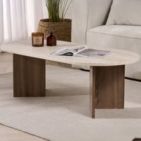 Salontafel Sable - 100% MELAMINE - Travertijn - 40 x 60 x 119 cm
