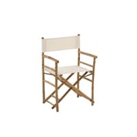 Stoel regisseur plooibaar bamboe+textiel naturel+wit