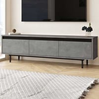 LV1 TV-standaard | 100% MELAMINE | Zilver, Zwart