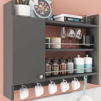 Keukenrek Knerr - 100% MELAMINE - Antraciet - 85 x 65 x 15 cm