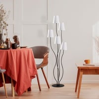 Fulgor vloerlamp | metalen frame, stoffen kap | 44x44x160 cm