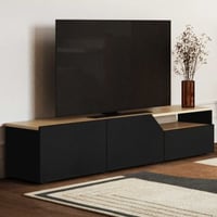 Tv-meubel Verabelle-zwart/lichte eik