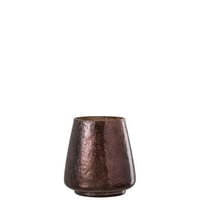 Theelichthouder conisch glas bruin