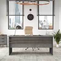 VS1 Bureau | 100% MELAMINE | Bruin, Grijs, Antraciet