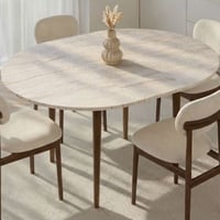 Uitschuifbare Eettafel Viona - 100% MELAMINE - Travertijn - 75 x 100 x 131 cm