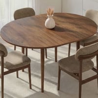 Uitschuifbare Eettafel Viona - 100% MELAMINE - Barok walnoot - 75 x 100 x 131 cm