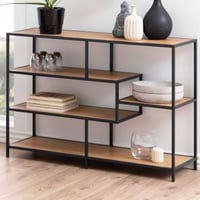 Boekenrek Seaford - 114x35x78 cm - Wilde eik/zwart 