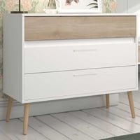 Ladekast Hardy 91cm met 3 lades - wit/eik 