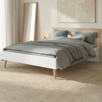 Tweepersoonsbed Hardy 160x200 - wit/eik 