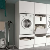 Wasmachinekast Free Xonox - Wit Houtlook - 66x195x68 cm