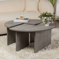 Salontafelset Moira - Ø90x41cm - 2 tafels - beton