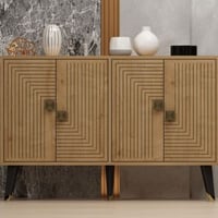 Ahart Console | 100% MELAMINE | Saffier Eiken, Goud