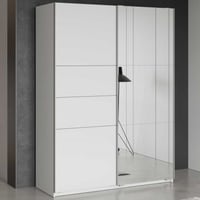 Kledingkast Faust - 148x60x203cm - met spiegel - 2 deuren - wit