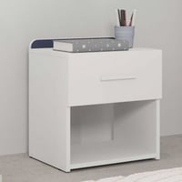 Nachtkastje Reverso - 34x40x45cm - met opberglade - wit/blauw
