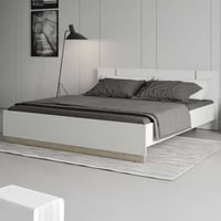 Bed Waylon 160 x 200 cm-mat wit/Kronberg eik