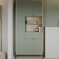Badkamerkast Elisa - 32,90x83,60x201,50 cm - Mintgroen/spaanplaat